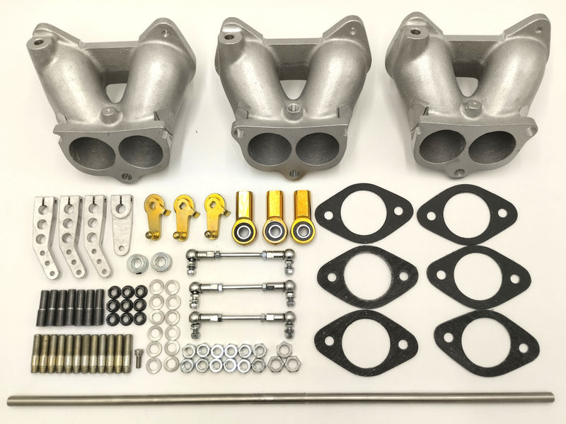 Kit collettori di aspirazione per applicare sulla vettura Austin Healy n. 3 carburatori Weber DCOE