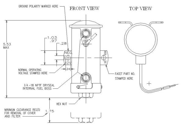 Pompa Universale FACET Gold-Flo 12V – 0,55 BAR, 204 L/H (Cod. SI0726)