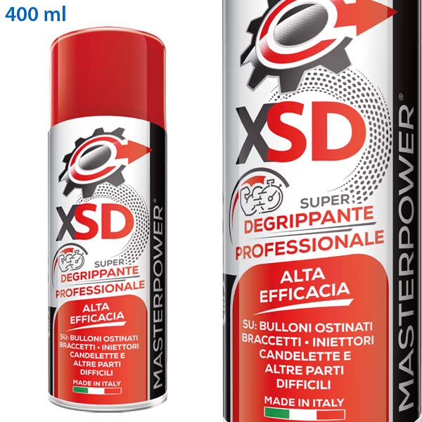 XSD - DEGRIPPANTE, DETERGENTE, LUBRIFICANTE PER PARTI OSTINATE, INIETTORI E CANDELETTE 400ML